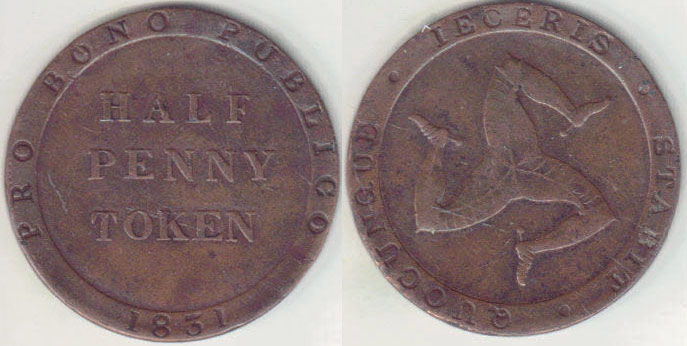 1831 Isle of Man Half Penny A003965